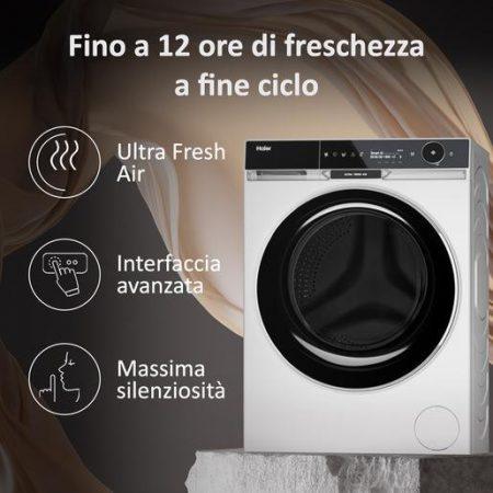 Haier Ultra X11, Lavatrice Carica Frontale 10 KG, 20% più efficente della classe A, 1400 giri, Bianco, Direct Motion, Refresh, Wi-Fi, Smart AI, UltraFres
