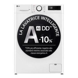 LG F4WR6010AGW Lavatrice 10kg AI DD, Serie R5, Classe A-10%, 1400 giri, TurboWash 360, Lavaggio a vapore, White