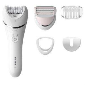 Philips Serie 8000 Epilatore Wet & Dry con 5 accessori bianco BRE710/00