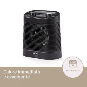 Imetec Silent Power Comfort, termoventilatore silenzioso e compatto, stufetta elettrica, 2100 w, 4 funzioni, termostato ambiente e di sicurezza, funzione