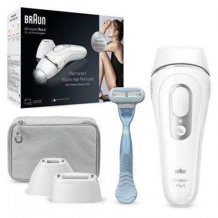 Braun Silk-expert Pro Silk expert Pro 3 PL3121, Epilatore A Luce Pulsata Donna, Per La Rimozione Permanente Dei Peli Visibili A Casa Tua, Bianco/Argen