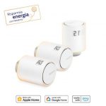 Netatmo Set 3 Valvole Termostatiche Intelligenti Aggiuntive per il Termostato Intelligente e per il Kit di base per riscaldamento centralizzato