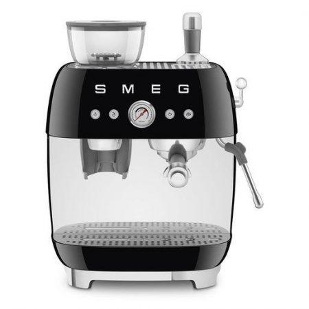 Smeg Macchina da Caffè Espresso Manuale con macinacaffè integrato 50’s Style – Nero LUCIDO – EGF03BLEU