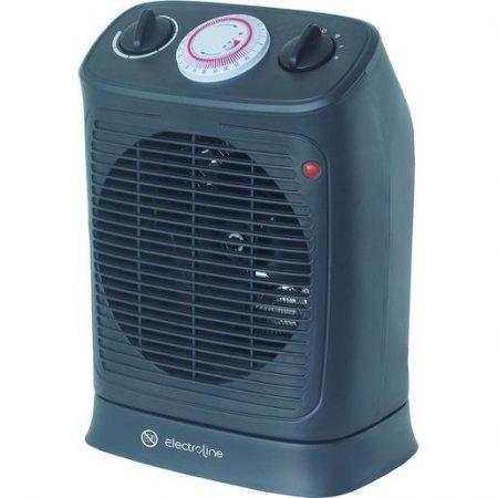 Electroline FHE220TIME stufetta elettrica Interno Nero 2000 W Riscaldatore ambiente elettrico con ventilatore