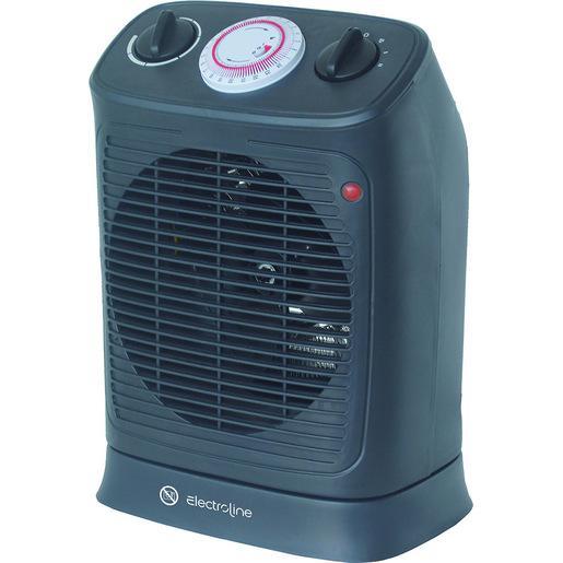 Print Electroline FHE220TIME stufetta elettrica Interno Nero 2000 W Riscaldatore ambiente elettrico con ventilatore