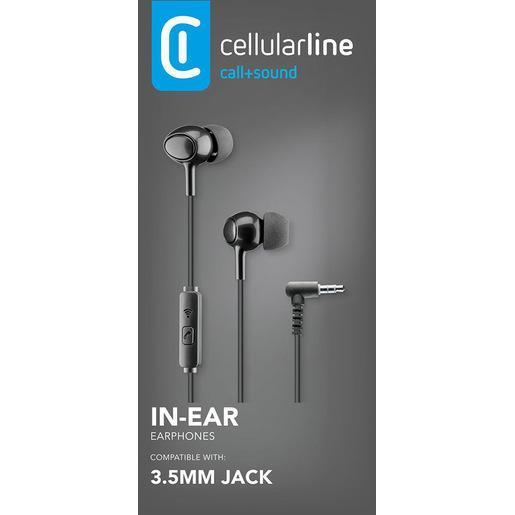 AUINEARK_BOXPACK_140X90X25_TR Cellularline VOICE IN-EAR Auricolari in-ear con microfono, tasto di risposta e connettore Jack 3.5mm