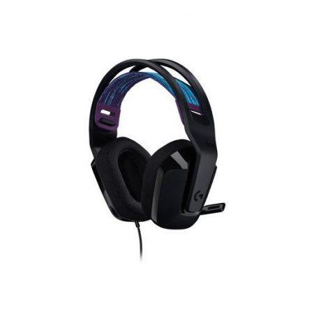 Logitech G G335, Cuffia Gaming cablata con microfono flip-to-mute, jack audio da 3,5 mm, imbottiture in memory foam, leggera, compatibile con PC, PlaySta