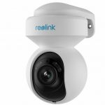 Reolink E Series Telecamera Wi-Fi per Esterni da 5 MP, Panoramica e Inclinazione, Zoom Ottico 3X, Rilevamento Persone/Veicoli/Animali, Audio Bidirezional