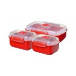Sistema Set 3 contenitori Microware Rosso