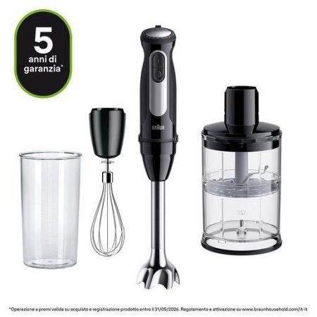 Braun MultiQuick 5 MQ55.254MBK 0,5 L Frullatore ad immersione 1000 W Nero, Acciaio inox
