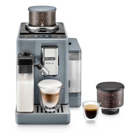 De’Longhi Rivelia - Macchina Automatica per Caffè in Chicchi, 16 Bevande one touch, Display touch, Grigio (EXAM440.55.G)