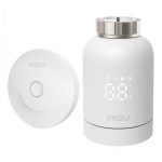 Imou TRV1 Kit. Comprende hub ZG2-EU e valvola TRV1 con 6 adattatori di montaggio, rilevamento finestra aperta, protezione congelamento, programmabile e c