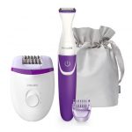 Philips Satinelle Essential Epilatore compatto con cavo bianco e viola BRP505/00