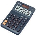 Casio MS-8E calcolatrice da tavolo con funzione di conversione valute (Euro) e tasto correzione ultime cifra, alimentazione combinata