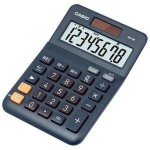 Casio MS-8E calcolatrice da tavolo con funzione di conversione valute (Euro) e tasto correzione ultime cifra, alimentazione combinata