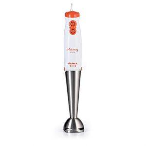 Ariete 881 Pimmy 200 – Frullatore a immersione – Gambo rimovibile e lame in Acciaio Inox – 2 velocità – 200 Watt – Bianco e Arancio - 0 L