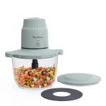 Moulinex Choppeo , Tritatutto con Recipiente in Vetro, Capacità di 1 L, Vetro Borosilicato