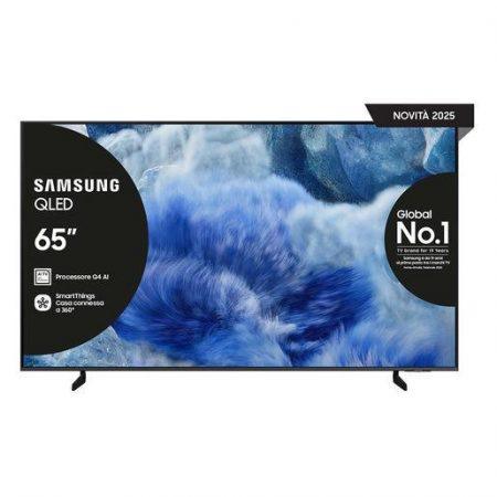 Samsung QLED AI TV 65'' QE65Q8FAAUXZT 4K, Processore Q4 AI, 4K Upscaling, Color Booster Pro, OTS Lite, Air Slim Design, Vision AI Smart TV, 2025