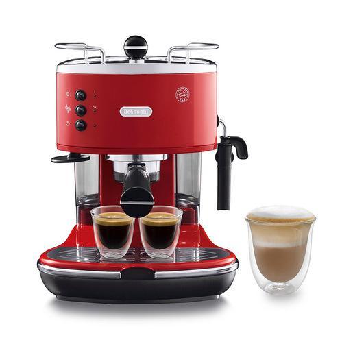 De’Longhi ICONA - Macchina da Caffè Manuale Espresso e Cappuccino, Polvere e Cialde ESE, 1.4L, 1100W, Rosso (ECO311.R)