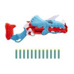 Nerf DinoSquad - Tricera-blast (blaster con alloggiamento per caricamento di 3 dardi, con supporto dardi e design dinosauro Triceratopo, include 12 da