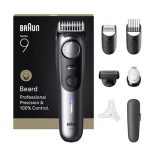 Braun BeardTrimmer 9 Regolabarba Series 9, +7 Strumenti Da Barbiere, 52 Lunghezze, ProBlade, BT9520, Cromo