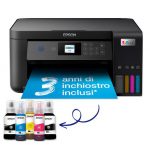 Epson EcoTank ET-2850 stampante multifunzione inkjet 3-in-1 A4, serbatoi ricaricabili alta capacità, 5 flaconi inclusi pari a 14000pag B/N 5200pag col