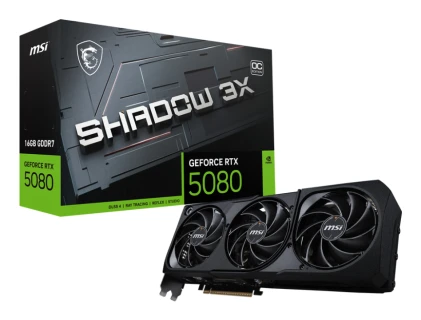 MSI-RTX_5080_16G_SHADOW_3X_OC_BULK_0 MSI VGA GEFORCE RTX 5080, RTX 5080 16G SHADOW 3X OC, HDMI/DP3, TRIPLE FAN, OC, ATX, BULK EDITION