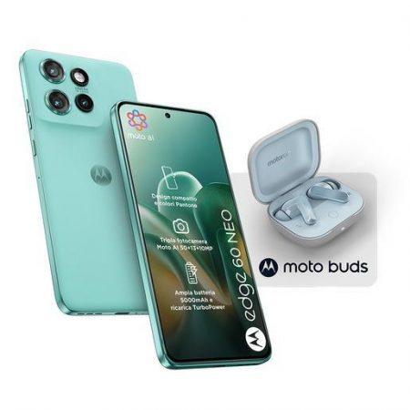 Motorola edge 60 neo + Moto Buds PG38C05749 16,1 cm (6.36'') Doppia SIM Android 15 5G USB tipo-C 8 GB 256 GB 5200 mAh Verde