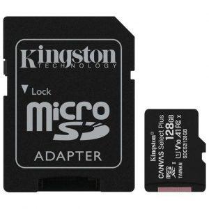 KINGSTON MICRO SDHC 128GB CANVAS SELECT 80R CL10 UHS-I CON ADATTAT - -25 - 85 °C