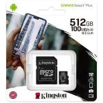 KINGSTON MICRO SDHC 512GB CANVAS SELECT 80R CL10 UHS-I CON ADATTATORE SD