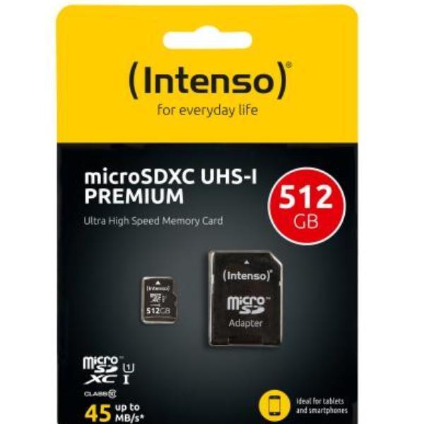 MICRO SD CON ADATTATORE 512GB UHS-I MICRO SD CON ADATTATORE 512GB UHS-I