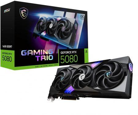 MSI GAMING GEFORCE RTX 5080 16G TRIO OC scheda video NVIDIA 16 GB GDDR7 MSI GAMING GEFORCE RTX 5080 16G TRIO OC scheda video NVIDIA 16 GB GDDR7