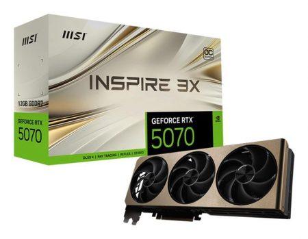 MSI GeForce RTX 5070 12G INSPIRE 3X OC NVIDIA 12 GB GDDR7 MSI GeForce RTX 5070 12G INSPIRE 3X OC NVIDIA 12 GB GDDR7