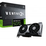 MSI VGA GEFORCE RTX 5070, RTX 5070 12G VENTUS 2X OC, 12GB GDDR7, HDMI/DP*3, ATX, DUAL FAN, OC