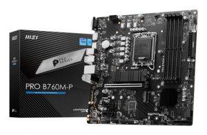 MSI MB B760, PRO B760M-P, LGA 1700, 4DDR5, 1PCI-Ex16, 2PCI-Ex1, 2M.2, 4SATA3