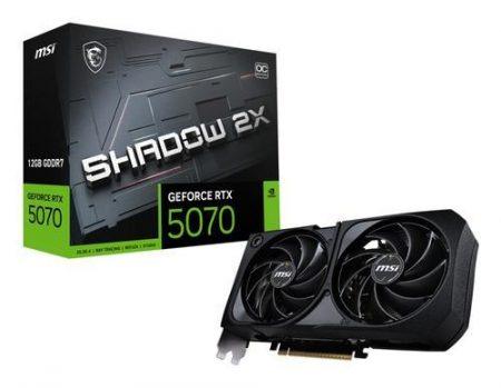 MSI VGA GEFORCE RTX 5070, RTX 5070 12G SHADOW 2X OC BULK, 12 GB GDDR7, HDMI/DP*3, ATX, DUAL FAN, NO MSI VGA GEFORCE RTX 5070, RTX 5070 12G SHADOW 2X OC BULK, 12 GB GDDR7, HDMI/DP*3, ATX, DUAL FAN, NO