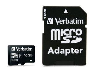 VERBATIM MICRO SDHC 16GB CLASS 10 + ADATTORE - 1 pz