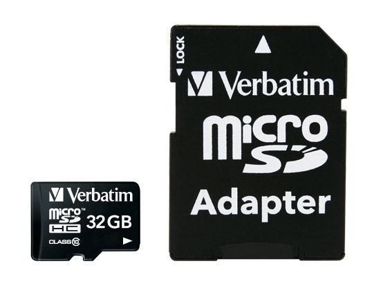 Verbatim Micro Sdhc 32Gb Classe 10 + Adattatore Verbatim Micro Sdhc 32Gb Classe 10 + Adattatore