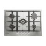 Indesit THP 751 W/IX/I IT 1 piano gas inox 75cm 5 fuochi bruciatore doppia corona griglie in ghisa lavabili in lavastoviglie
