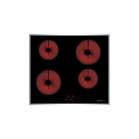 Glem Gas GT955 Glem Gas GTH64TCIX2 piano cottura Nero, Acciaio inox Da incasso 60 cm Ceramica 4 Fornello(i)