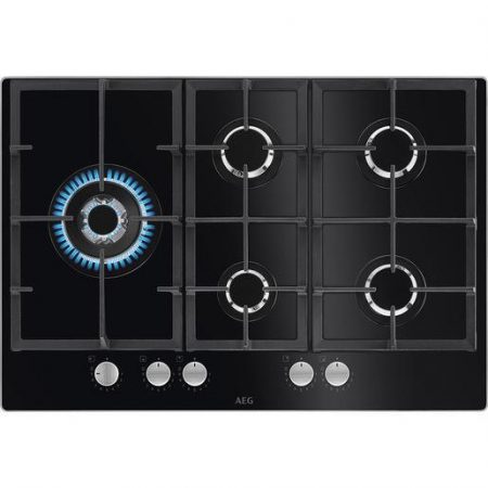 AEG HKB75820NB Piano cottura Gas on Glass Serie 6000 Gas on Glass 75 cm