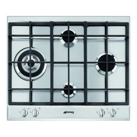 Smeg P64XGHUE Incasso Piano cottura a gas Nero, Acciaio inossidabile piano cottura