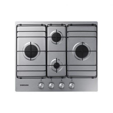 Samsung NA64H3110BS Piano cottura a gas 60cm 4 bruciatori Griglie in smalto, Inox