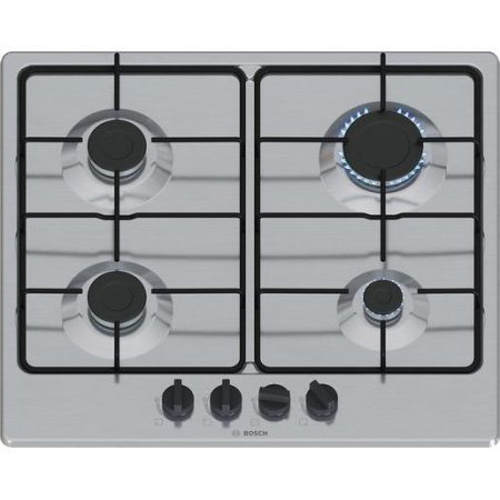 Bosch Serie 4 PGP6B5K85 Piano cottura a gas 60 cm 4 fuochi Acciaio Inox
