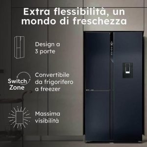Haier HSPR79F18EWMB Frigorifero Side By Side 3 Porte Libera installazione 573L E Nero - 109 kg
