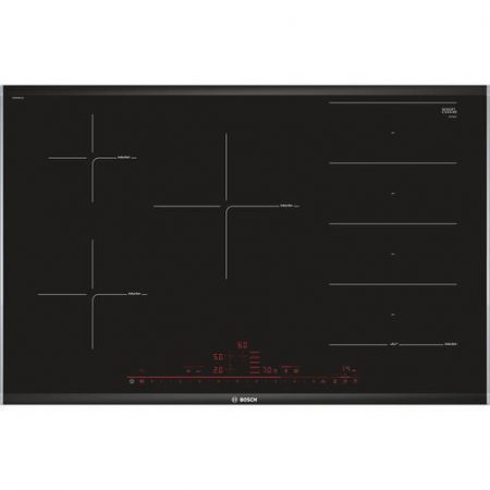Bosch Serie 8 PXV875DC1E piano cottura Nero Da incasso 80 cm Piano cottura a induzione 5 Fornello(i)