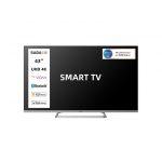 SABA SA43KM10VDA SMART TV 43'' ULTRA HD 4K, Sistema operativo VIDAA, Triplo tuner DVBT2/C/S2 HEVC MAIN10, Certificato TivuSAT, Piedistallo centrale, Dolb