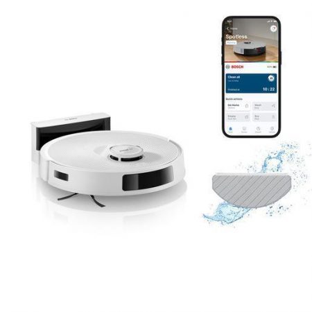 Bosch BCRC2W, Robot aspirapolvere e lavapavimenti, Spotless Advanced, Bianco