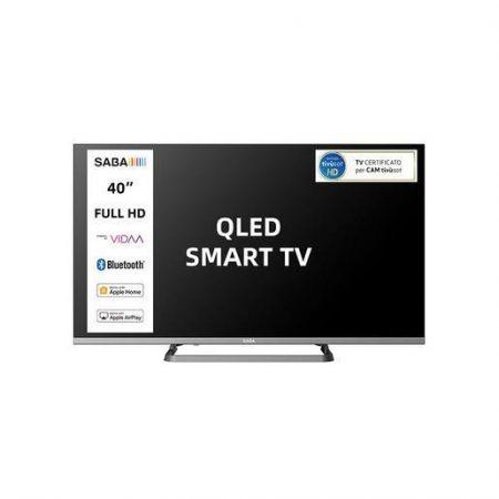 SABA SA40QM10VDA SMART TV QLED 40'' FULL HD, Sistema operativo VIDAA, Triplo tuner DVBT2/C/S2 HEVC MAIN10, Certificato TivuSAT, Piedistallo centrale, Dol