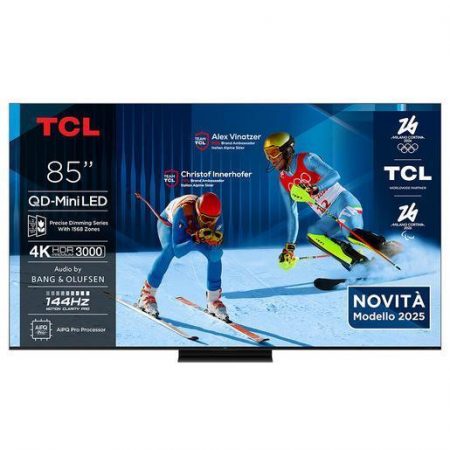 TCL Serie Smart TV QD-MiniLED 4K 85'' 85C7K, 144Hz, audio B&O, Dolby Vision IQ & Atmos, Google TV